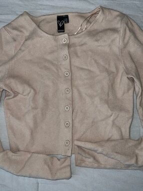 Windsor Beige Crewneck Button Cardigan